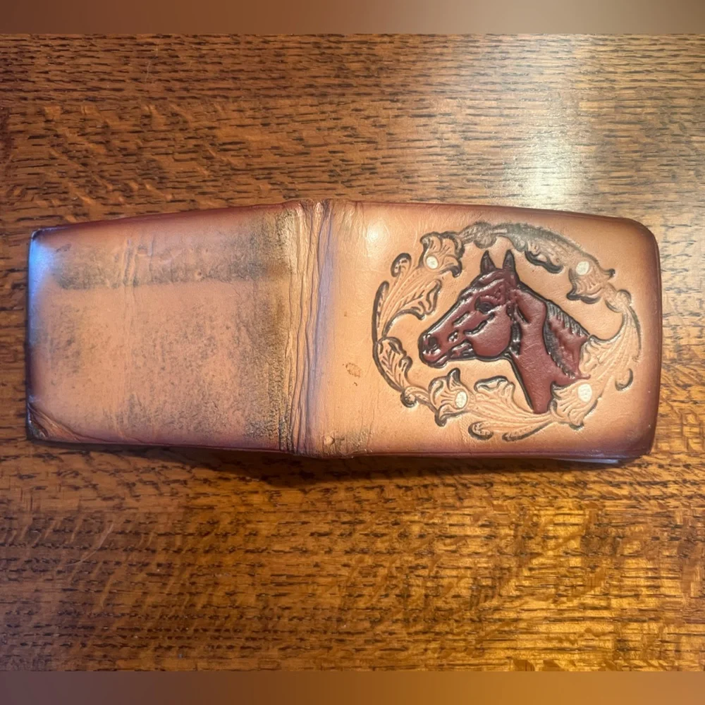 Set of 2 Vintage Tony Lama Genuine Leather Wallets